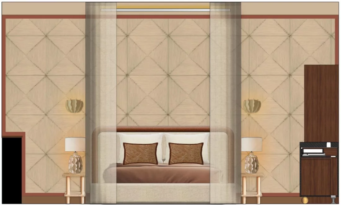 La chambre dessinée à l'échelle